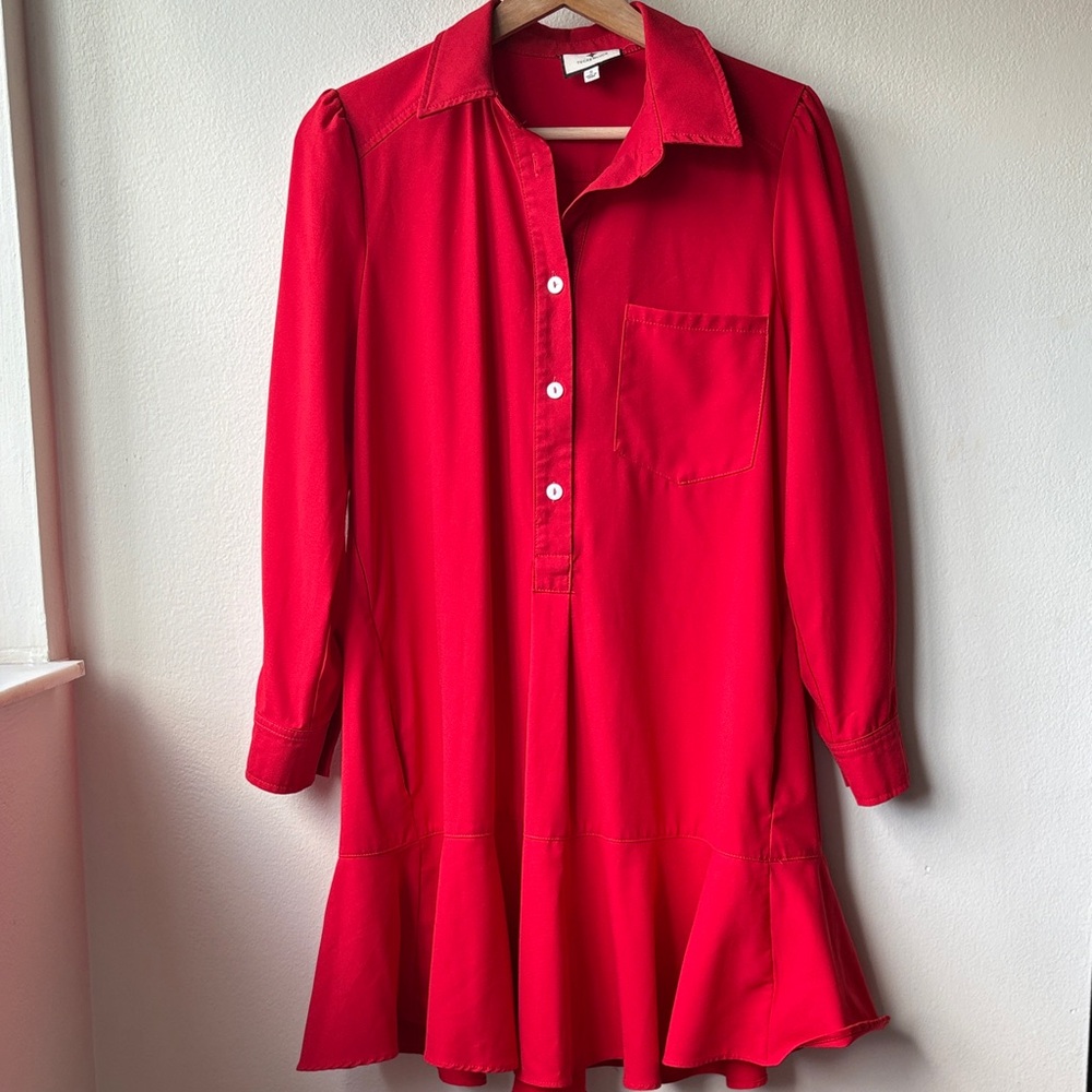 Tuckernuck Red Shirt Dress Size Small